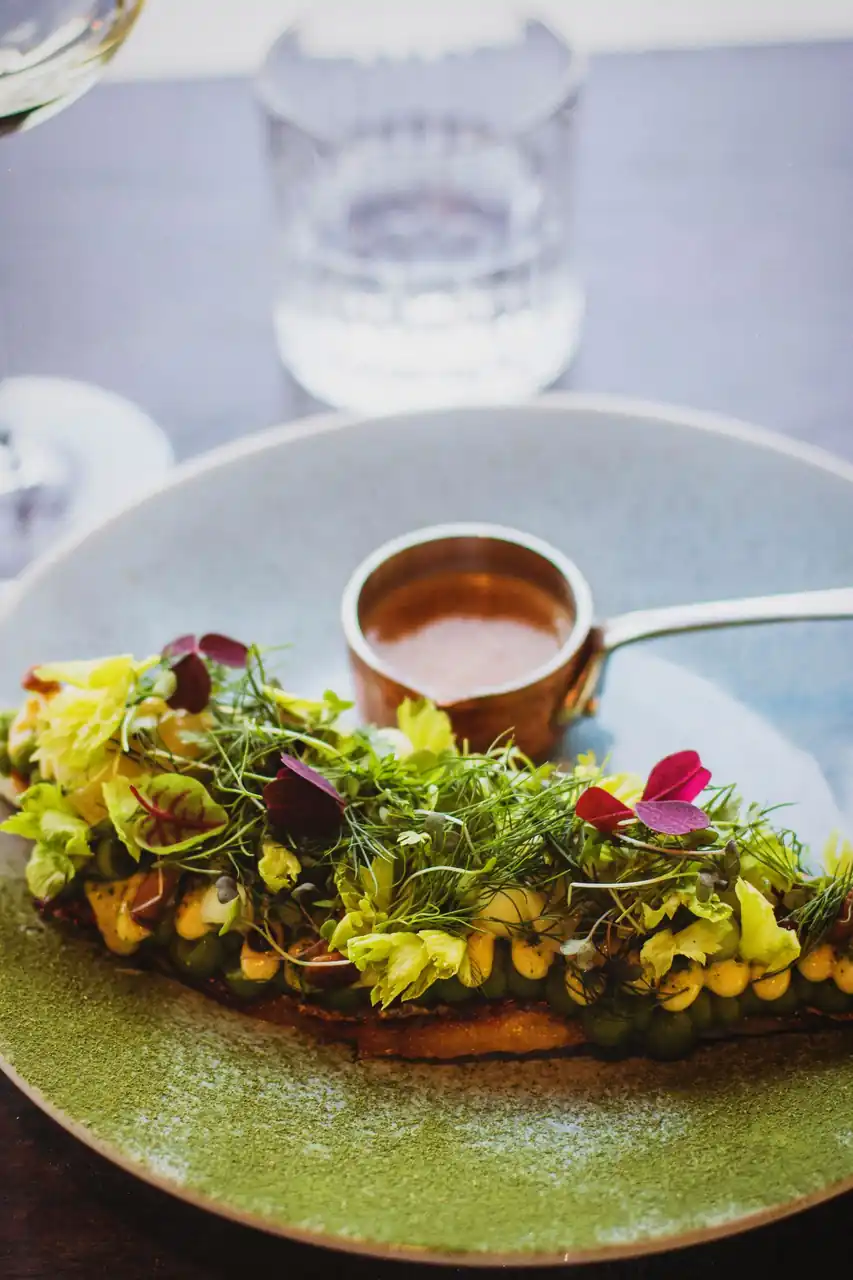 Vibrant vegetarian dish with seasonal vegetables