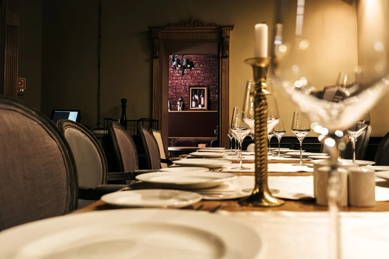 Private dining room set for an intimate celebration